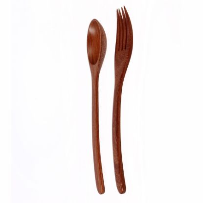 Imagen de Juego de cuchara y tenedor de madera
