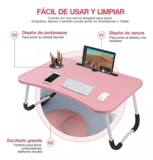 Imagen de San y Kad Mesa Bandeja/ Plegable Desayuno Ideal Para Cama/ Laptop