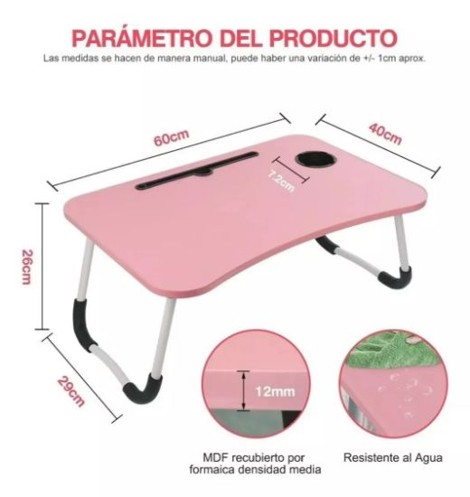 Imagen de San y Kad Mesa Bandeja/ Plegable Desayuno Ideal Para Cama/ Laptop