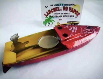 Imagen de Lanchita de vapor mexicana hecha de lamina artesanal 