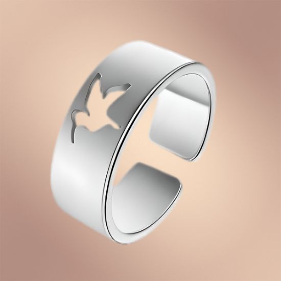 Imagen de  1 Anillo ACERO Colibri Gr. M3G Ajustable Acero Color Plata Alta  Durabilidad CUPF&=