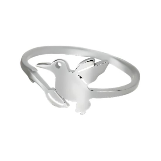 Imagen de  1 Anillo ACERO Colibri Con Rama Mediano M4 Ajustable Acero Color Plata 