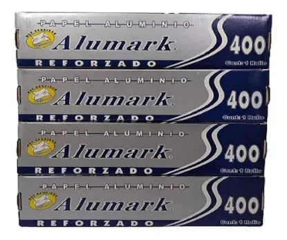 Imagen de Papel Aluminio Alumark Modelo 400-1.5kg Caja 4 Rollos Grueso