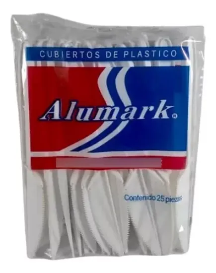 Imagen de 1000pz Cuchillo Jumbo Desechable Alumark (plastico)