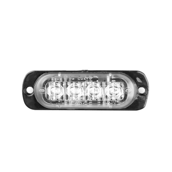 Imagen de Luz estroboscópica roja advertencia coche camión moto barra de luz intermitente 12V 4 Led auto