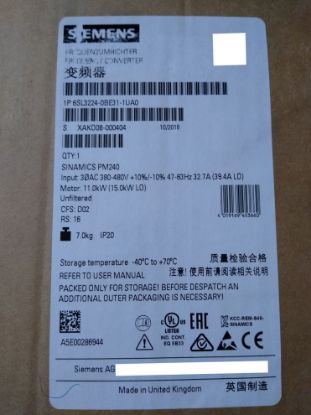 Imagen de Sinamics G120 Inverter Pm240 Power Module 6sl3224-0be31-1ua0