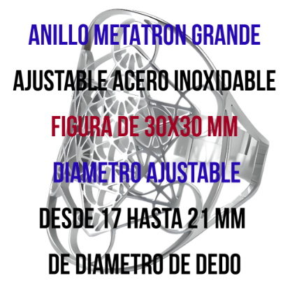 Imagen de  1 Anillo Grande Acero Inoxidable ARCANGEL METATRON Curado  Ajustable Acero Color Plata Alta  Durabilidad CUPF&=