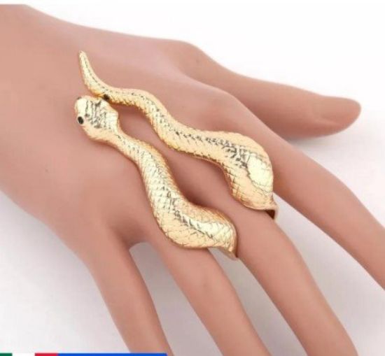 Imagen de Anillo de serpiente dorado abierto ajustable