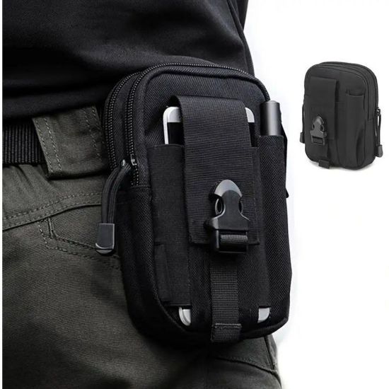 Imagen de Mochila bolsa táctica militar negro deporte porta teléfono cartera impermeable multifunción moto