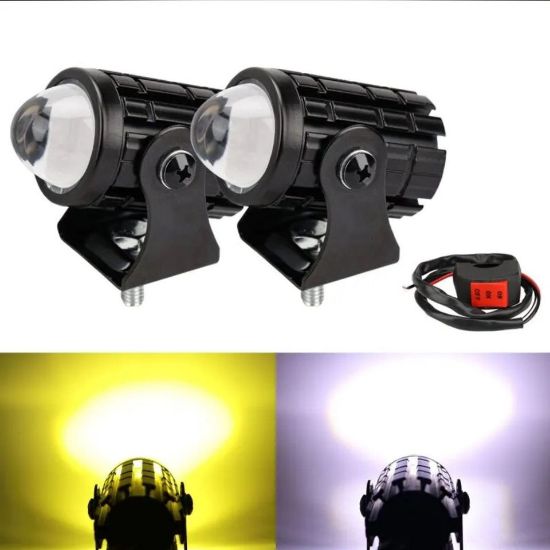 Imagen de Faro auxiliar Mini luz moto camión blanco Ámbar lámpara foco antiniebla metálico botón auto led