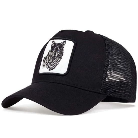 Imagen de Gorra lobo blanco táctico negro bordado gorro deporte casuales ajustables sombrero solar protección