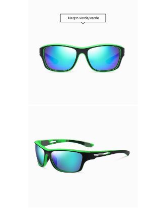Imagen de Gafas ciclismo azul negro moto deportes auto carreras polarizadas lentes deportivas verde filtro UV
