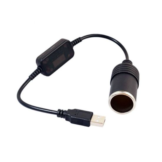 Imagen de Cable enchufe USB adaptador convertidor accesorios electrónicos automóvil 12V auto motos negro