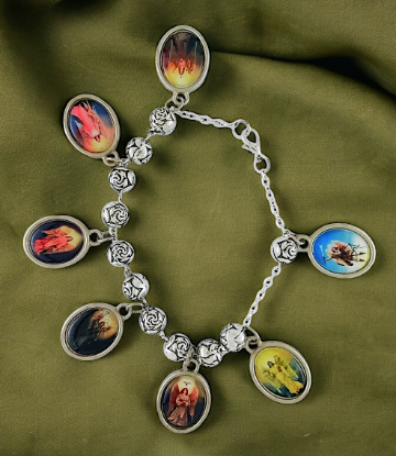 Imagen de Pulsera De Los 7 Arcángeles, En Baño De Plata 1 Pieza.