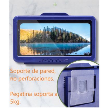 Imagen de Soporte caja teléfono móvil impermeable baño estante TV piscina regadera cocina bañera caja blanco