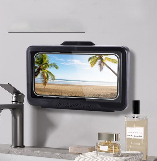 Imagen de Soporte caja teléfono móvil impermeable baño estante TV piscina regadera cocina bañera caja blanco