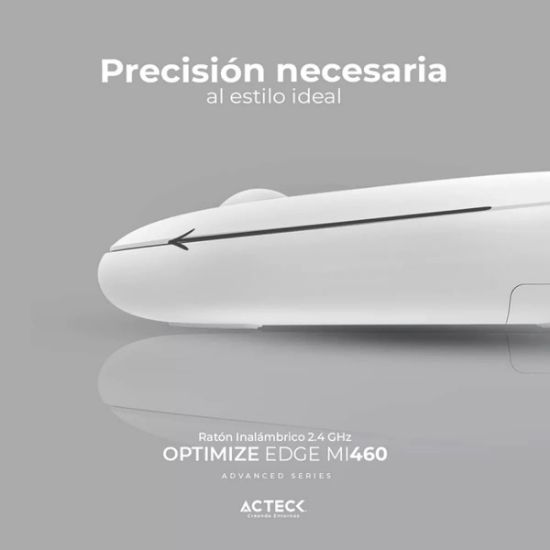 Imagen de Mouse Acteck Óptico Optimize Edge MI460, Inalámbrico, USB-A, 1600DPI, Blanco