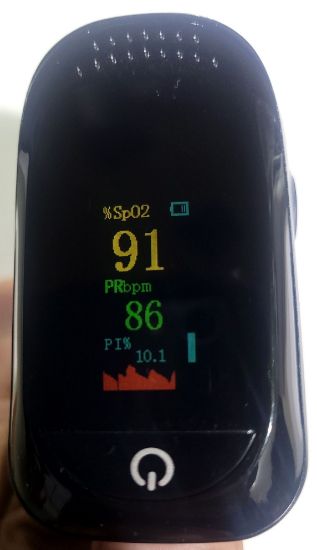 Imagen de Oxímetro digital de pulso Fingertip Oximeter display a color