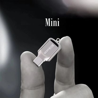 Imagen de MINI memoria Flash USB 2 en 1 tipo C alta velocidad 64GB CEL LAP MAC mini metálica llavero