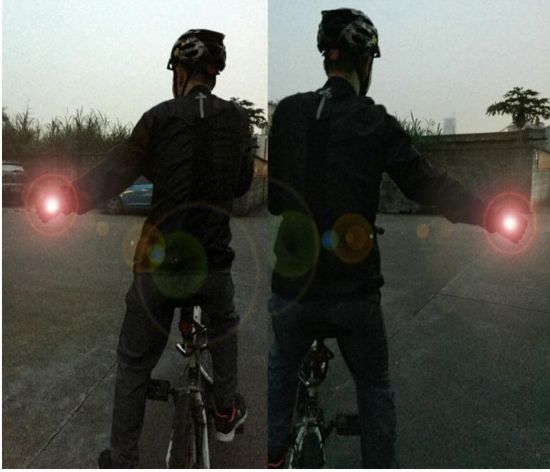 Imagen de Guantes bicicleta moto deporte seguridad medio dedo Sensor cavitación luz LED automática protección