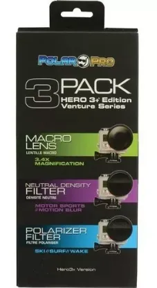 Imagen de Set Filtros Venture Polar Pro Hero3+ 3 Pack Carcasa Estandar