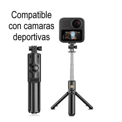 Imagen de Bastón Palo Selfie inalámbrico cámara deportiva soporte trípode Bluetooth extensible iPhone Cel