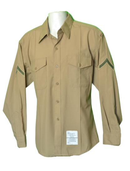Imagen de Camisa Tipo Militar Talla 17.5 - 35 Hombre Café Original