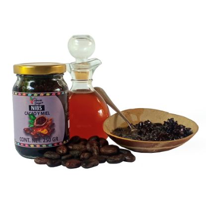 Imagen de AMARTE GUAYO NIBS DE CACAO CON MIEL FRASCO VIDRIO 250GR