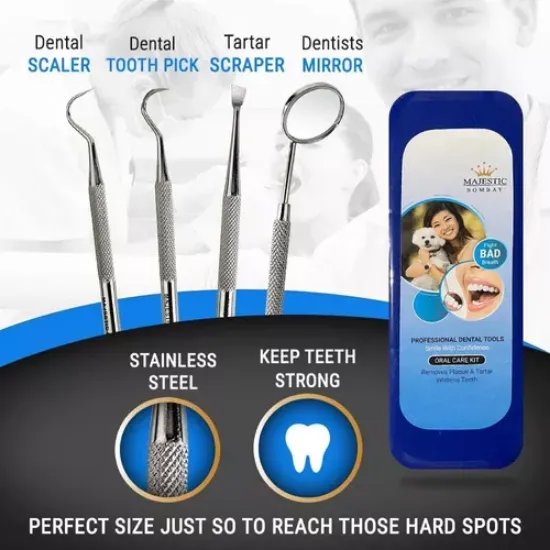 Imagen de Set Higiene Dental Herramientas Uso Personal Prof Acero Inox