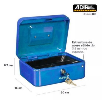 Imagen de Caja Para Dinero Metálica 8 " Color Azul