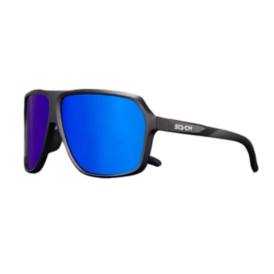 Imagen de Gafas ciclismo azul negro moto deportes protección polarizadas lentes deportivas gafas filtro solar