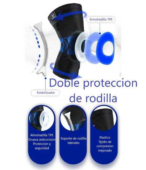 Imagen de Rodillera deportiva profesional almohadilla TPE soporte elástico antideslizante compresión