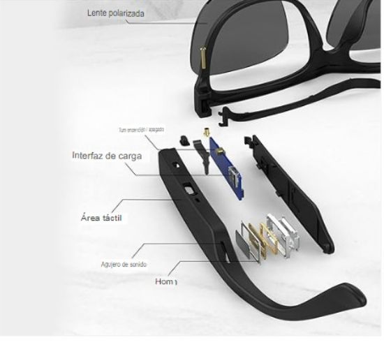 Imagen de Gafas inteligentes auricular inalámbrico con Bluetooth, gafas de sol  con auricular para llamadas