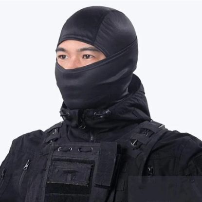 Imagen de Pasamontañas gorro militar táctico bici máscara aire libre senderismo cabeza cálido bufanda negro