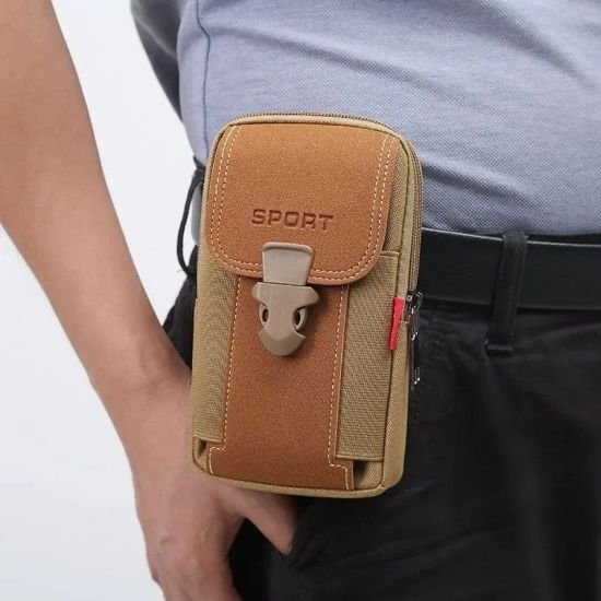 Imagen de Mochila maleta negro Funda teléfono bolsa cintura cinturón táctico cartera seguridad broche iPhone