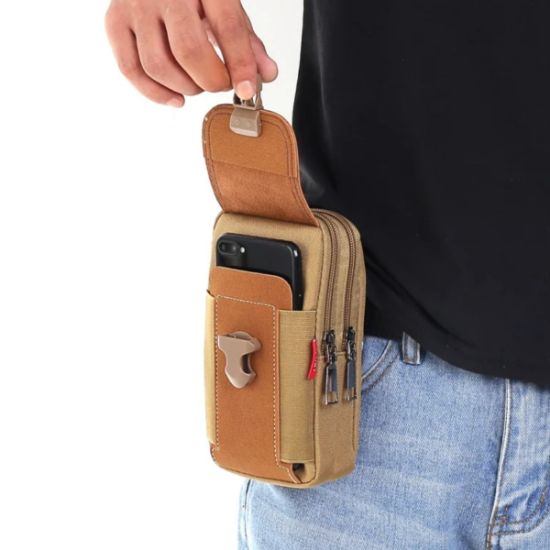 Imagen de Mochila maleta negro Funda teléfono bolsa cintura cinturón táctico cartera seguridad broche iPhone
