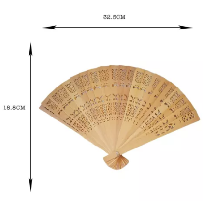 Imagen de 10 Abanicos de Madera Grabados Ecológico 100% Madera