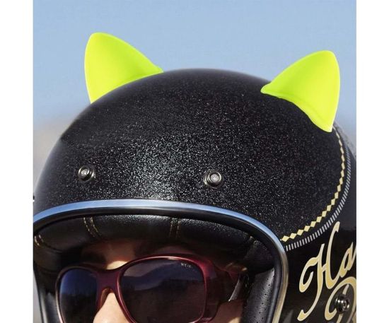 Imagen de Adorno moto Decoración casco orejas gato motocicleta pegatinas accesorios rosa 2 pz contra agua