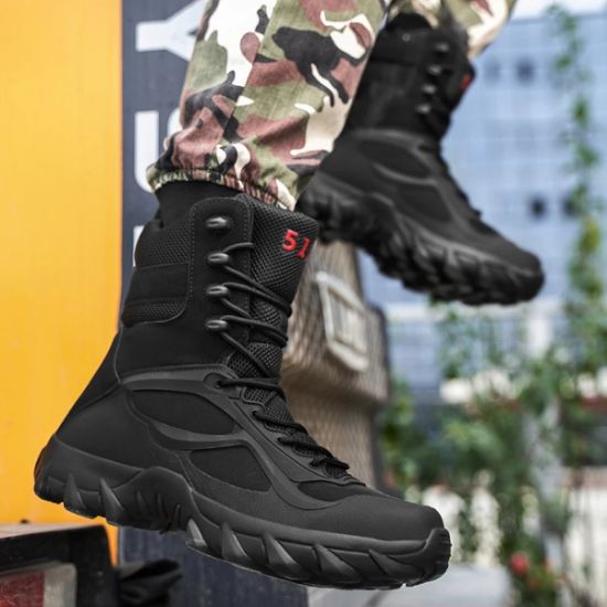 Imagen de Botas zapato tácticas negro ligera ejército hombre botines malla transpirable senderismo escalada Talla 7