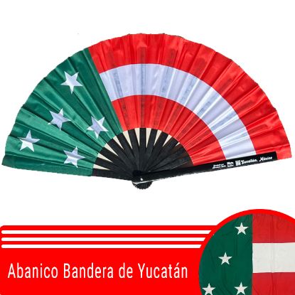 Imagen de Mr. Banderas - Abanico de Mano Bandera de Yucatán 34cm