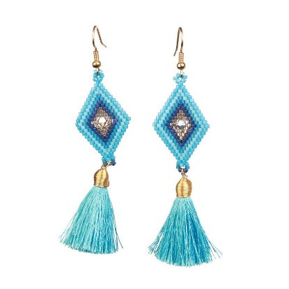 Imagen de Aretes chaquira azules