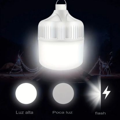 Imagen de Bombilla LED recargable USB Luz Portátil acampar iluminación emergencia luces linterna aire libre