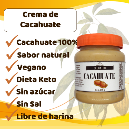 Imagen de Crema Artesanal de Cacahuate (270 g)